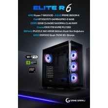 Game Garaj Elite R6 Amd R7 9800X3D RTX5070TI 32GB Ram 1tb SSD 360MM Sıvı Soğt Freedos Oyuncu Oem Paket