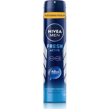 Kazan Hobi Nıvea Men Erkek Sprey Deodorant Fresh Active 200ML, Ter Kokusuna 48 Saat Etkili, Erkeksi Koku, Ferahlık,ekonomik Boy