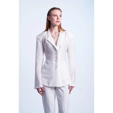 Èpure Blazer Kadın Beyaz Fit Blazer Ceket