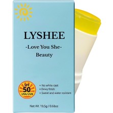 Kazan Hobi Lyshee SPF50+ Pa++++ Güneş Koruyucu Stick, Parfümsüz, Suya Dayanıklı, Vegan, Non-Komedojenik, Yüz ve Dudak Için