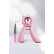 Kazan Hobi Çelik Pembe Emniyetli Hazneli Kedi Tırnak Makası ve Törpü Set CIN823PM