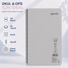 Mynote Flex Pastel A4 60 Yaprak 60 gr Spiralli Kareli Defter