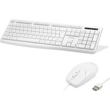Gees Global Plastik Klavye ve Mouse Seti Beyaz