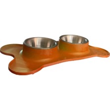 Glipet Kemik Şeklinde Silikon Mama ve Su Kabı 400ML Turuncu