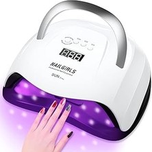Kazan Hobi Naılgırls Uv LED Tırnak Lambası, 168 W Hızlı Uv Işığı, Jel Cila, 4 Zamanlayıcı Ayarlı, Otomatik Sensörlü Profesyonel Kürleme, El ve Ayak Tırnakları Için LED Jel Tırnak Kurutucu, Ev, Salon Kullanımı