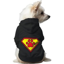 Kazan Hobi Kedi ve Köpek Kıyafeti & Elbisesi Siyah Hoodie Super Paw Xs