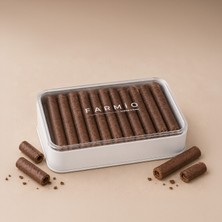 Farmio Krep Çikolata 240GR - Teneke Kutulu - Çikolata Kaplı Çıtır Rulo Krep Katları