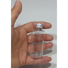 Kazan Hobi 100 Adet Boş Silver Gümüş Renk Kapaklı Kolonya Şişesi Doldurulabilir Cep Plastik Parfüm Şişesi 50 ml 8697431713498