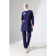 Bilenn Tekstil Soft Likralı Tesettür Forma Takım Iki Çıtçıt Patroıt Blue