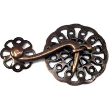 Gees Global 50 Adet Antik Bakır Zamak Çengel Kilit 56X33 mm Yuvarlak, Karşılıklı Mobilya, Dolap, Sandık,