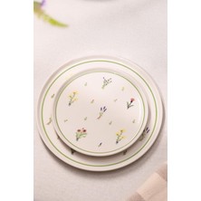 Kazan Hobi Botanical Seramik 4'lü Pasta Tabağı Seti 20 cm