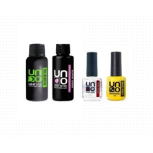 Kazan Hobi Fontenay Prof. Uno Rubber Base Coat & Super Shine Top Coat 50ML + Primer & Dehydrator 15ML 4'lü Set Şeffaf