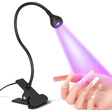 Kazan Hobi Gaman Siyah 3W Uv LED Tırnak Kurutucu Ultraviyole Esnek Klipsli Masa USB Jel Kurutma Klipsli Masa Lambası