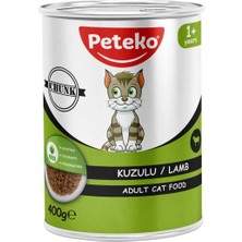 Tugz Peteko Kuzulu Jöleli Yetişkin Kedi Konserve Maması (Et Parçacıklı) 400GR