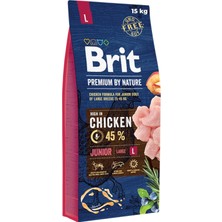 Kazan Hobi Brit Premium By Nature Junior Large, Büyük Irk - Genç Köpekler Için, Tavuk Etli Kuru Mama, 15 kg