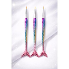 Kazan Hobi Mist Color Nail Art Fırça Balık Desenli 3'lü Set