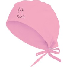 Kazan Hobi Unisex Pembe Kedi Temalı Hastane Bonesi