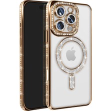 Renas Store Iphone 16 Pro Max Kılıf Joke Simli Magneticsafe Kılıf - Gold