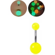 Kazan Hobi Neon Karanlıkta Parlayan Fosforlu Cerrahi Çelik Göbek Piercingi
