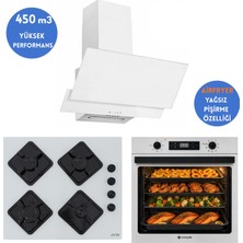 Eminçelik ve Afm T1 Airfryer Mod Dijital Turbo Cam Beyaz Ankastre Set (Af 2190 W +FM2201+FM3301W)