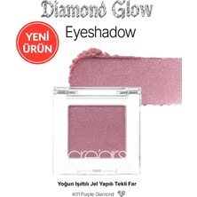 Kazan Hobi Yoğun Işıltılı Jel Yapılı Tekli Far Diamond Glow Eyeshadow 01 Purple Diamond