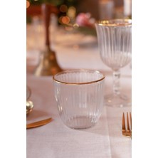 Kazan Hobi Rakle Splendid Gold Premium Su Bardağı Koleksiyonu - Altın Yaldızlı Kristal Cam - 4 Parça 290CC Kapasiteli - El Işçiliği Detaylar - Su Servisi