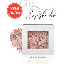 Kazan Hobi Mücevher Parlaklığında Yoğun Pigmentli Tekli Far Glitter Bomb Eyeshadow 12 Orchid Rose Gleam