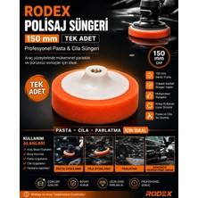 Rodex Polisaj Süngeri 150 mm Pasta Cila Süngeri | Profesyonel Araç Parlatma ve Boya Bakım Pedi (Matkap ve Avuç Taşlamalara Uyumlu)