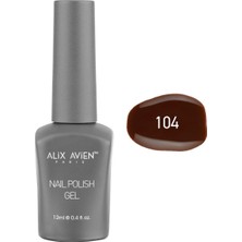 Kazan Hobi Alıx Avıen Kahverengi Kalıcı Oje 104-YOĞUN Renk Veren Jel Oje 12 Ml-Nail Uv Gel Polish 104
