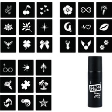 Kazan Hobi Minimal 27 Desen ve Spray Tattoo Geçici Dövme Seti