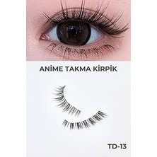 Kazan Hobi Ruby Face Anime Takma Kirpik - Şeffaf Dip Kısım Tam Boy Doğal Ipek Takma Kirpik (1 Çift) No: Td-13