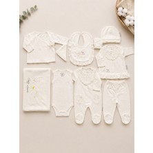 Hayvan Desenli Kız Bebek Hastane Çıkışı 10LU Set Hediye Kutulu 15326