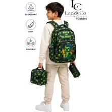 Laddyco Ilkokul Çantası Erkek Çocuğu 3`lü Set Kırmızı Ilk Okul Çantası Karakter Baskılı Takım