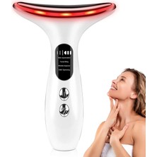 Kazan Hobi LED Ekranlı Yüz ve Boyun Kırışıklık Giderici Masaj Aleti, 3 Farklı Renk Etkili Mod, Titreşimli Cilt Sıkılaştırıcı, Boyun ve Gıdı Zayıflatıcı Etki, Yüz Şekillendirici, Cilt Güzelleştirme Cihazı