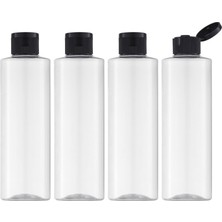 Kazan Hobi Lısapack 8.5oz Kapaklı Seyahat Şişeleri (4 Adet) Seyahat Boyu Kozmetik Için Boş Dağıtıcı Konteyner (250ML, Şeffaf)