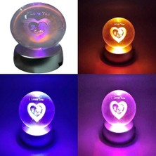 Gees Global 8 cm 3 Adet I Love You Tasarım Işıklı Küre