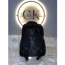 Gk Luxury & Fashion Siyah Çok Bölmeli Sırt Çantası Günlük Okul Iş Seyahat Çantası