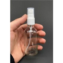 Kazan Hobi 4 Adet Şeffaf Kapaklı Beyaz Sprey Fısfıs Kolonya Dezenfektan Çok Amaçlı Cep Çanta Cam Şişe 50ML