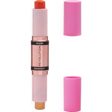 Kazan Hobi Makeup Revolution- Allık ve Vurgu Çubuğu- Mercan Çiy | Kremsi, Karıştırılabilir Mat Allık | Yanakları Kaldırmak Için Vurgulayıcı | Boyut Ekleyin ve Gölgeler Oluşturun - 0,5 Ons