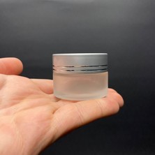 Kazan Hobi 20 cc Buzlu Cam Krem Kavanoz, Gümüş Kapaklı Iç Contalı, 20ML Buzlu Cam Krem Kavanoz x 10 Adet