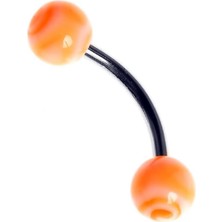 Kazan Hobi Rouge Moulin Curved Barbel 316 L Bioplast Piercing TDGR00872, Turuncu