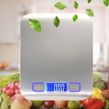 Pratik Tf 1002 Hassas Ölçümlü  Maksimum 5 kg Kapasiteli LED Ekran Platin Dijital Mutfak Tartısı ( Lisinya )
