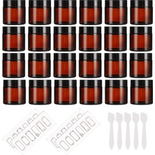 Kazan Hobi Mcupper 2 Oz 24 Paket Yuvarlak Cam Kavanoz Losyon Kavanozları Krem Kavanozları - Grup, Siyah, AMBER-24PCS