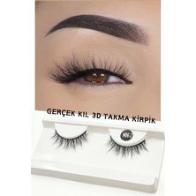 Kazan Hobi Ruby Face Doğal Görünümlü Gerçek Kıl Tam Boy Ipek Takma Kirpik (1 Çift) - Mink Eyelash No: N06-2