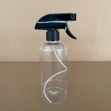 Kazan Hobi 500 ml Siyah Tetik Spreyli Uzun Silindir Plastik Şişe, 500 cc Spreyli Plastik Şişe x 4 Adet