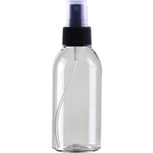 Kazan Hobi 10'lu 100 ml Şeffaf Spreyli Pet Şişe Seti – Siyah Sprey Başlıklı, Boş Plastik - Kolonya, Dezenfektan