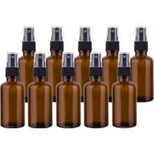Kazan Hobi Makrobay Amber Camsprey Şişesi-Siyah Kapak– Cam Fısfıs Şişe-30 Ml- Aromaterapi Kolonya ŞIŞESI-10ADET