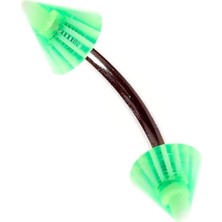 Kazan Hobi Rouge Moulin Curved Barbel Çelik Spike Piercing TDGR00890, Yeşil