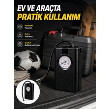 Taşınabilir Araç Hava Pompası Analog Manometreli Lastik Şişirme Pompası - Lisinya