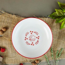 Kazan Hobi Aryıldız Red Bird Yemek Tabağı Renkli Porselen 20 cm